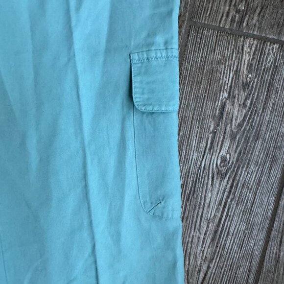 2/$18 Sale! J Jill Wide Leg Pants Womens SP Pull On Linen Light Blue Cargo Tie - Picture 8 of 9